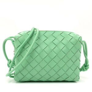 Bottega Veneta Mini Loop Camera Woven Bag in Mint Green NWT
